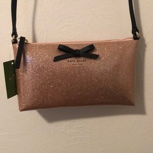 NWT Kate Spade “Amy” Rose Gold Glitter Purse